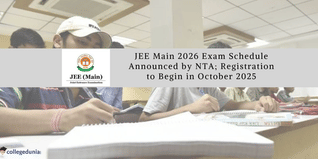 JEE Main 2026 Exam Schedule Announced by NTA; Registration to Begin in October 2025